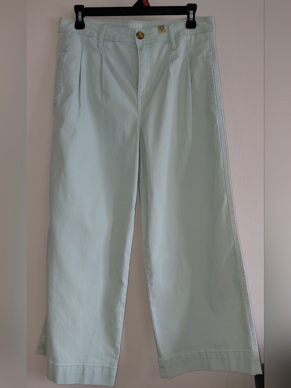 a.n.a Mint Green Cropped Wide-Leg Pants